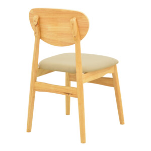 Καρέκλα Cardith pakoworld rubberwood-plywood σε φυσική απόχρωση-pu μπεζ 48x51x78εκ-382-000014