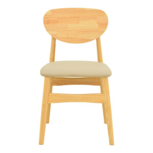 Καρέκλα Cardith pakoworld rubberwood-plywood σε φυσική απόχρωση-pu μπεζ 48x51x78εκ-382-000014