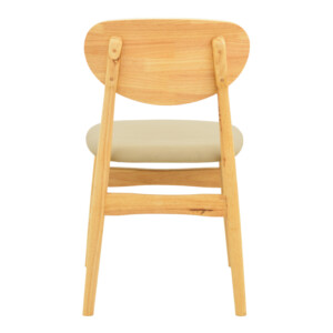 Καρέκλα Cardith pakoworld rubberwood-plywood σε φυσική απόχρωση-pu μπεζ 48x51x78εκ-382-000014