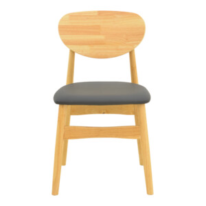 Καρέκλα Cardith pakoworld rubberwood-plywood σε φυσική απόχρωση-pu μαύρο 48x51x78εκ-382-000015