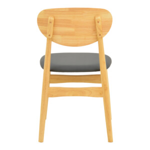 Καρέκλα Cardith pakoworld rubberwood-plywood σε φυσική απόχρωση-pu μαύρο 48x51x78εκ-382-000015