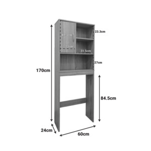 Έπιπλο πλυντηρίου Tazien pakoworld σε sonoma απόχρωση 60x24x168.5εκ-383-000001