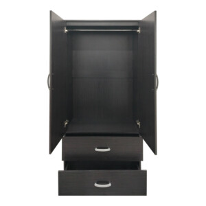 Ντουλάπα δίφυλλη με 2 συρτάρια Lego pakoworld σε wenge απόχρωση 80x42x180εκ-383-000044