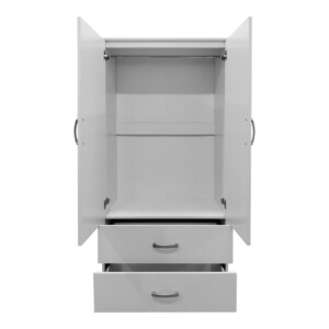 Ντουλάπα δίφυλλη με 2 συρτάρια Lego pakoworld σε λευκή απόχρωση 80x42x180εκ-383-000045