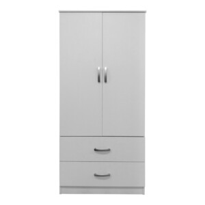 Ντουλάπα δίφυλλη με 2 συρτάρια Lego pakoworld σε λευκή απόχρωση 80x42x180εκ-383-000045