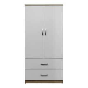 Ντουλάπα δίφυλλη με 2 συρτάρια Lego pakoworld σε sonoma-λευκή απόχρωση 80x42x180εκ-383-000047