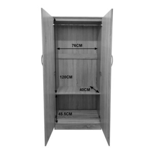 Ντουλάπα δίφυλλη Lego pakoworld σε wenge απόχρωση 80x42x180εκ-383-000049