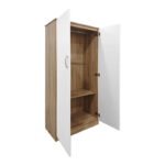 Ντουλάπα δίφυλλη Athos pakoworld σε sonoma-λευκή απόχρωση 80x42x180εκ-383-000052