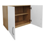 Πατάρι ντουλάπας δίφυλλο Athos pakoworld σε sonoma-λευκή απόχρωση 80x42x60εκ-383-000065