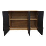 Πατάρι ντουλάπας τρίφυλλο Athos pakoworld σε sonoma-ανθρακί απόχρωση 90x41.5x60εκ-383-000069