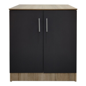 Παπουτσοθήκη-ντουλάπι Souken pakoworld 6 ζευγών σε sonoma-ανθρακί απόχρωση 60x40x80εκ-383-000072