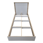 Κρεβάτι Athos pakoworld σε sonoma-λευκό απόχρωση 90x190εκ-383-000091