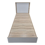 Κρεβάτι Athos pakoworld σε sonoma-λευκό απόχρωση 90x190εκ-383-000091