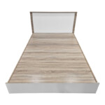 Κρεβάτι Athos pakoworld σε sonoma-λευκή απόχρωση 140x200εκ-383-000096