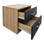 Κομοδίνο Athos pakoworld σε sonoma-ανθρακί απόχρωση 48x40x41.5εκ-383-000105