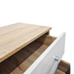 Κομοδίνο Athos pakoworld σε sonoma-λευκή απόχρωση 48x40x41.5εκ-383-000106