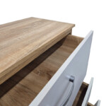 Συρταριέρα Athos pakoworld σε sonoma-λευκή απόχρωση 80x40x79εκ-383-000111