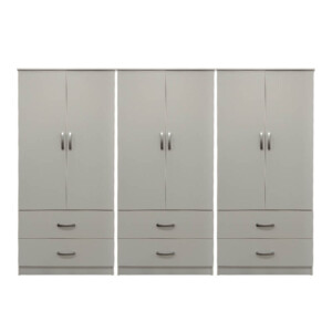 Ντουλάπα εξάφυλλη με συρτάρια Lego pakoworld λευκή 240x42x180εκ-383-000178