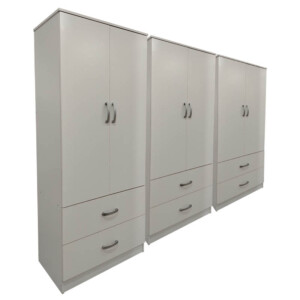 Ντουλάπα εξάφυλλη με συρτάρια Lego pakoworld λευκή 240x42x180εκ-383-000178