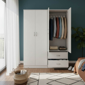 Ντουλάπα τετράφυλλη Lego pakoworld λευκή 160x42x180εκ-383-000179