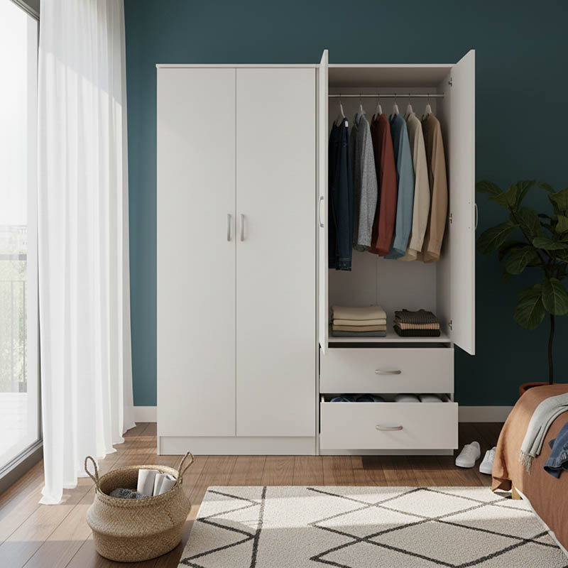 Ντουλάπα τετράφυλλη Lego pakoworld λευκή 160x42x180εκ-383-000179 Ντουλάπα τετράφυλλη Lego pakoworld λευκή 160x42x180εκ-383-000179