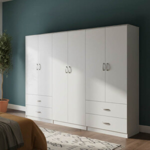 Ντουλάπα εξάφυλλη Lego pakoworld λευκή 240x42x180εκ-383-000180