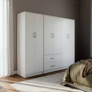 Ντουλάπα εξάφυλλη Lego Ι pakoworld λευκή 200