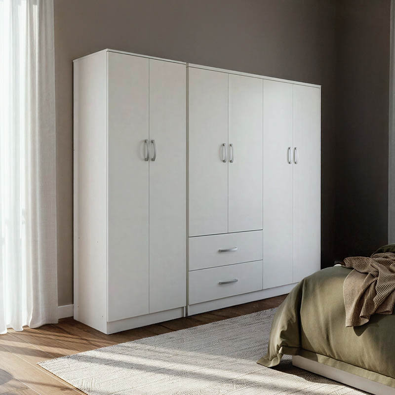 Ντουλάπα εξάφυλλη Lego Ι pakoworld λευκή 200 Ντουλάπα εξάφυλλη Lego Ι pakoworld λευκή 200