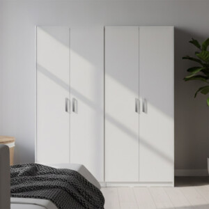 Ντουλάπα τετράφυλλη Lego Ι pakoworld λευκή 160x42x180εκ-383-000188