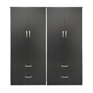 Ντουλάπα τετράφυλλη με συρτάρια Lego pakoworld wenge 160x42x180εκ-383-000190