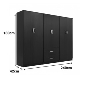 Ντουλάπα τετράφυλλη Lego Ι pakoworld wenge 240x42x180εκ-383-000194