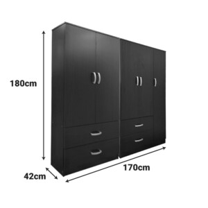 Ντουλάπα πεντάφυλλη Lego pakoworld wenge 170x42x180εκ-383-000196