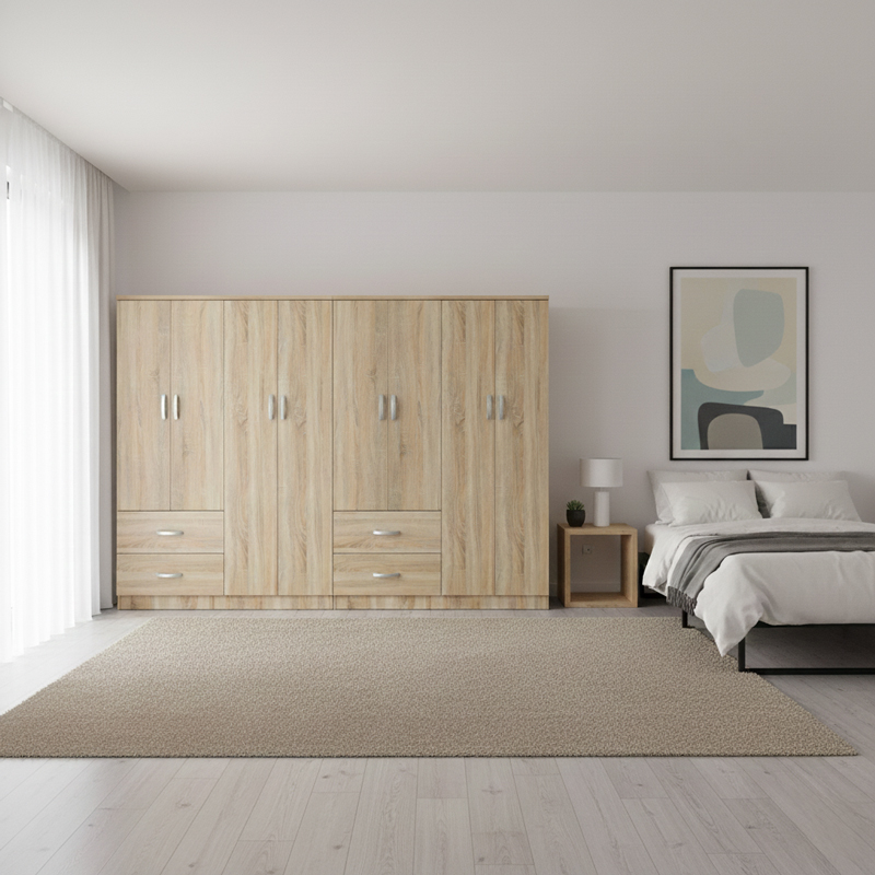 Ντουλάπα οχτάφυλλη Lego pakoworld sonoma 241x42x181εκ-383-000205