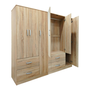 Ντουλάπα εξάφυλλη Lego pakoworld sonoma 180x42x180εκ-383-000206