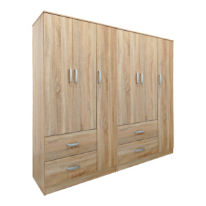 Ντουλάπα εξάφυλλη Lego pakoworld sonoma 180x42x180εκ-383-000206