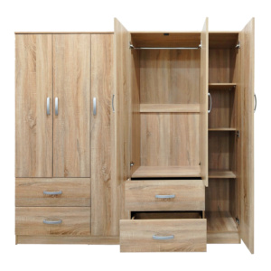 Ντουλάπα εξάφυλλη Lego pakoworld sonoma 180x42x180εκ-383-000206