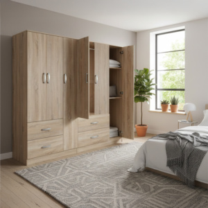 Ντουλάπα εξάφυλλη Lego pakoworld sonoma 180x42x180εκ-383-000206