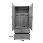 Ντουλάπα τετράφυλλη με πατάρι Athos pakoworld wenge 160x42x240εκ-383-000251