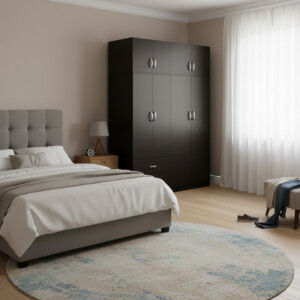 Ντουλάπα εξάφυλλη με πατάρι Lego pakoworld wenge 240x42x240εκ-383-000252