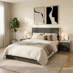 Σετ Κρεβατοκάμαρας Athos Sonoma Ανθρακί με Κρεβάτι 140x200εκ Σετ 3τεμ-383-000303