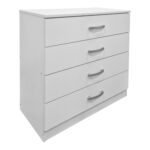 Σετ Κρεβατοκάμαρας Athos Λευκό με Κρεβάτι 140x200εκ Σετ 4τεμ-383-000307