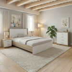 Σετ Κρεβατοκάμαρας Athos Sonoma Λευκό με Κρεβάτι 140x200εκ Σετ 4τεμ-383-000309