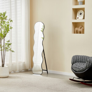 Καθρέπτης Waven pakoworld σε μαύρη απόχρωση 38x28x148εκ-384-000011