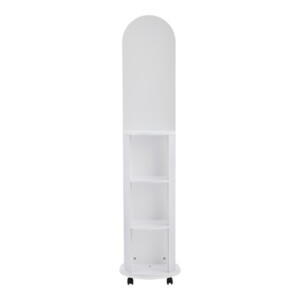 Καθρέπτης τροχήλατος Espero pakoworld mdf με ράφια σε λευκή απόχρωση Φ34x170εκ-384-000014