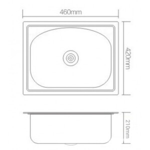 Νεροχύτης Undir ανοξείδωτος 46x42εκ-385-000001