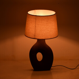 Επιτραπέζιο φωτιστικό Ovola Inart Ε27 κεραμικό σε γκρι antique-μπεζ απόχρωση Φ30x52εκ-387-000006