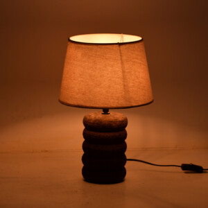 Επιτραπέζιο φωτιστικό Graike Inart Ε27 κεραμικό σε γκρι antique-μπεζ απόχρωση Φ26x37εκ-387-000021