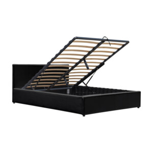 Κρεβάτι Dellia pakoworld με αποθηκευτικό χώρο pu μαύρο 120x200εκ-388-000001