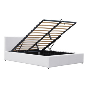 Κρεβάτι Dellia pakoworld με αποθηκευτικό χώρο pu λευκό 150x200εκ-388-000004