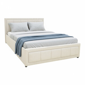 Κρεβάτι Huga pakoworld με αποθηκευτικό χώρο ύφασμα μπεζ 120x200εκ-388-000011